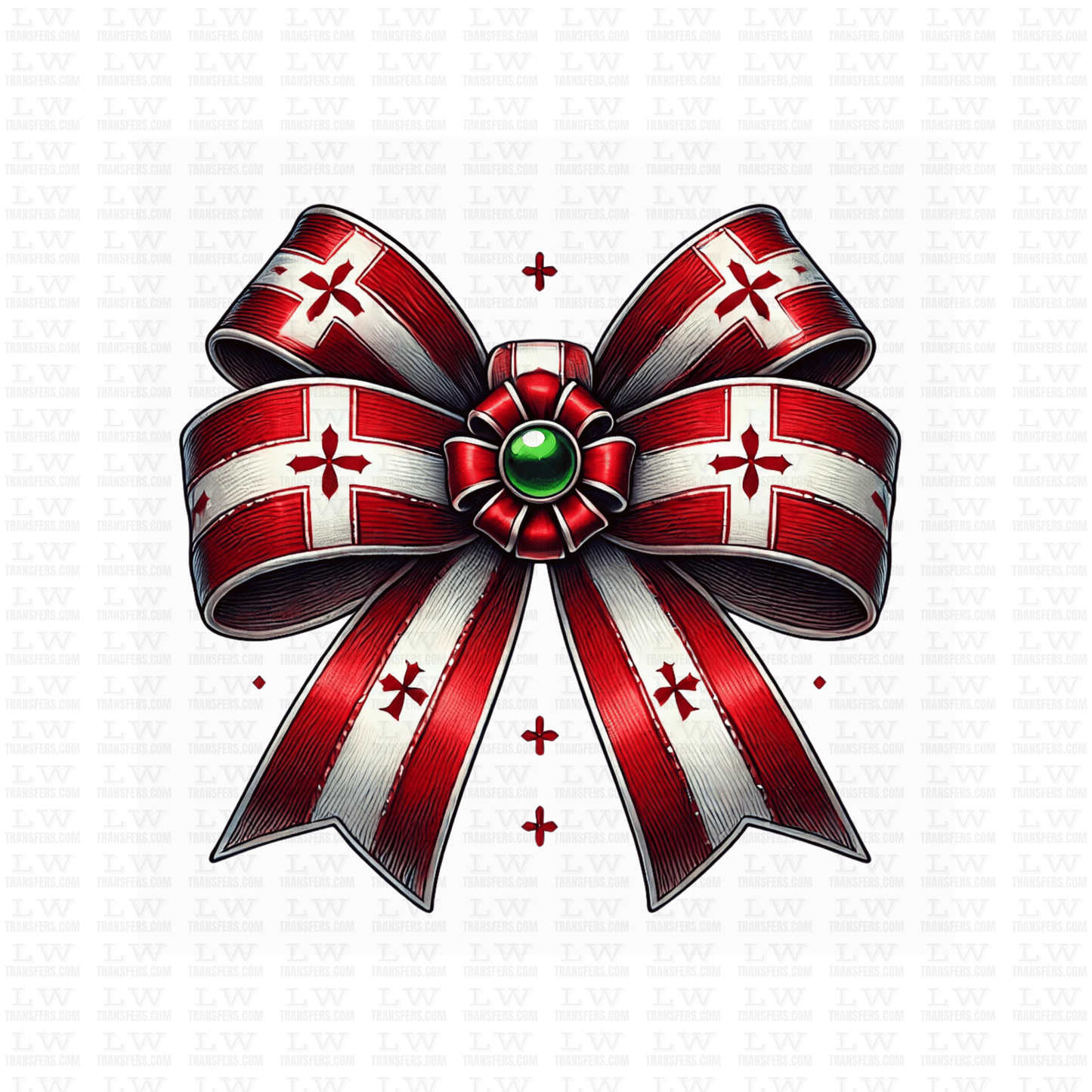 CHRISTMAS COQUETTE RED BOW DTF TRANSFER #CH129