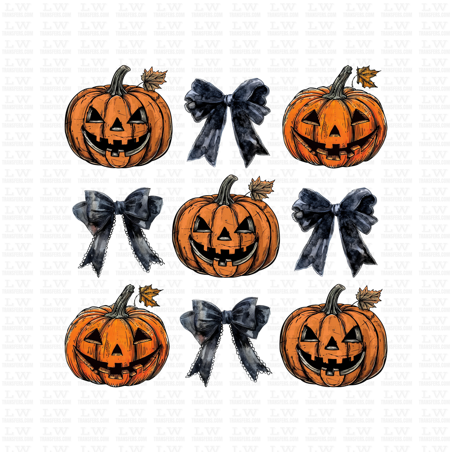 HALLOWEEN BOWS COQUETTE DTF TRANSFER / HALLOWEEN #H171