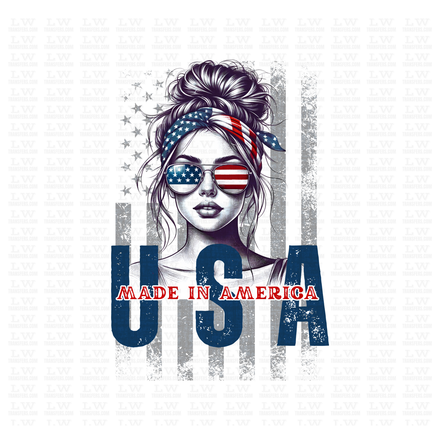 USA MADE IN AMERICA 4TH OF JULY DTF TRANSFER - 4TH57