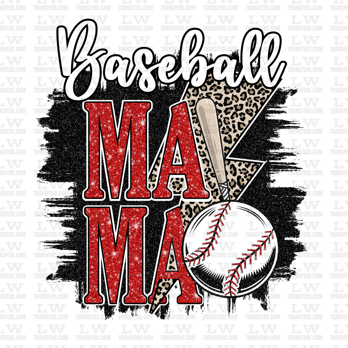 BASEBALL MAMA GLITTER DTF TRANSFER #S50