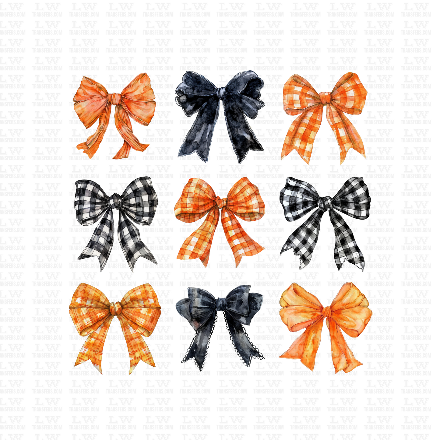RETRO FALL COQUETTE BOW PUMPKIN HALLOWEEN DTF Transfer #80