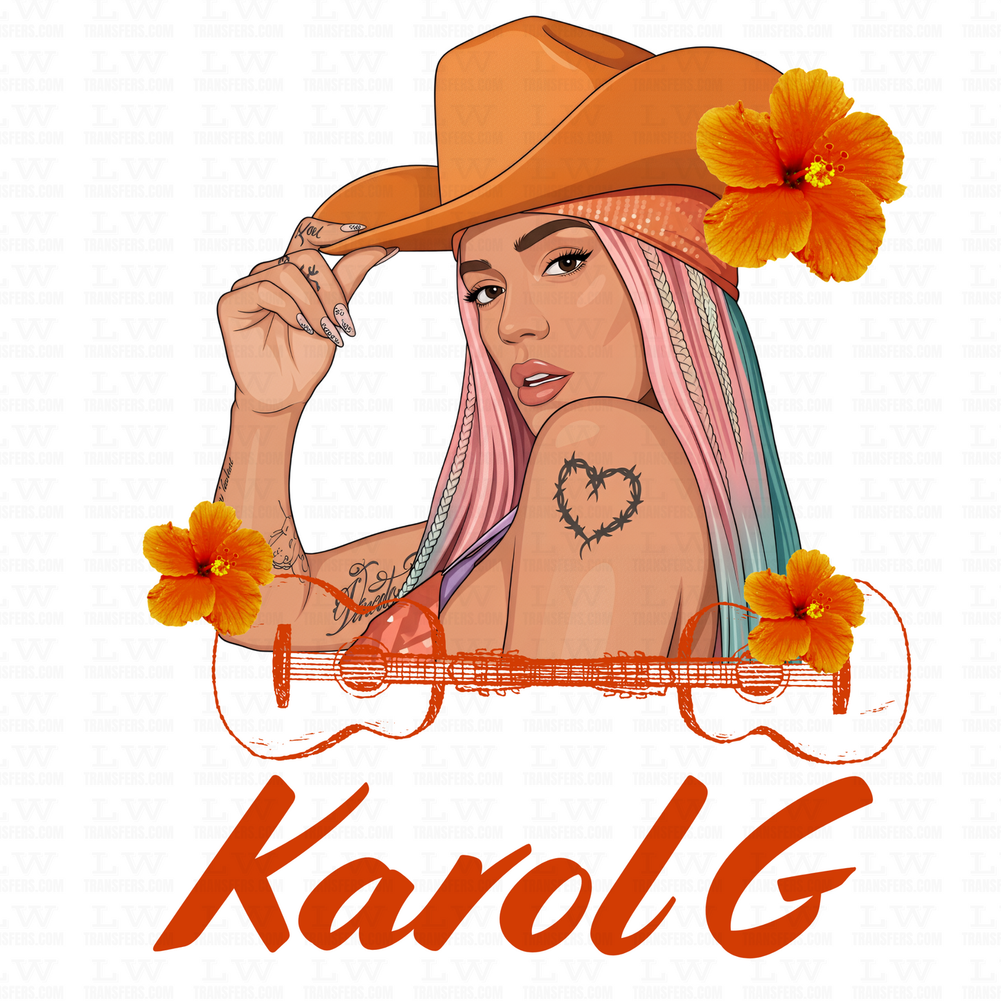 TROPICOQUETA Karol G DTF TRANSFER, ESP#96
