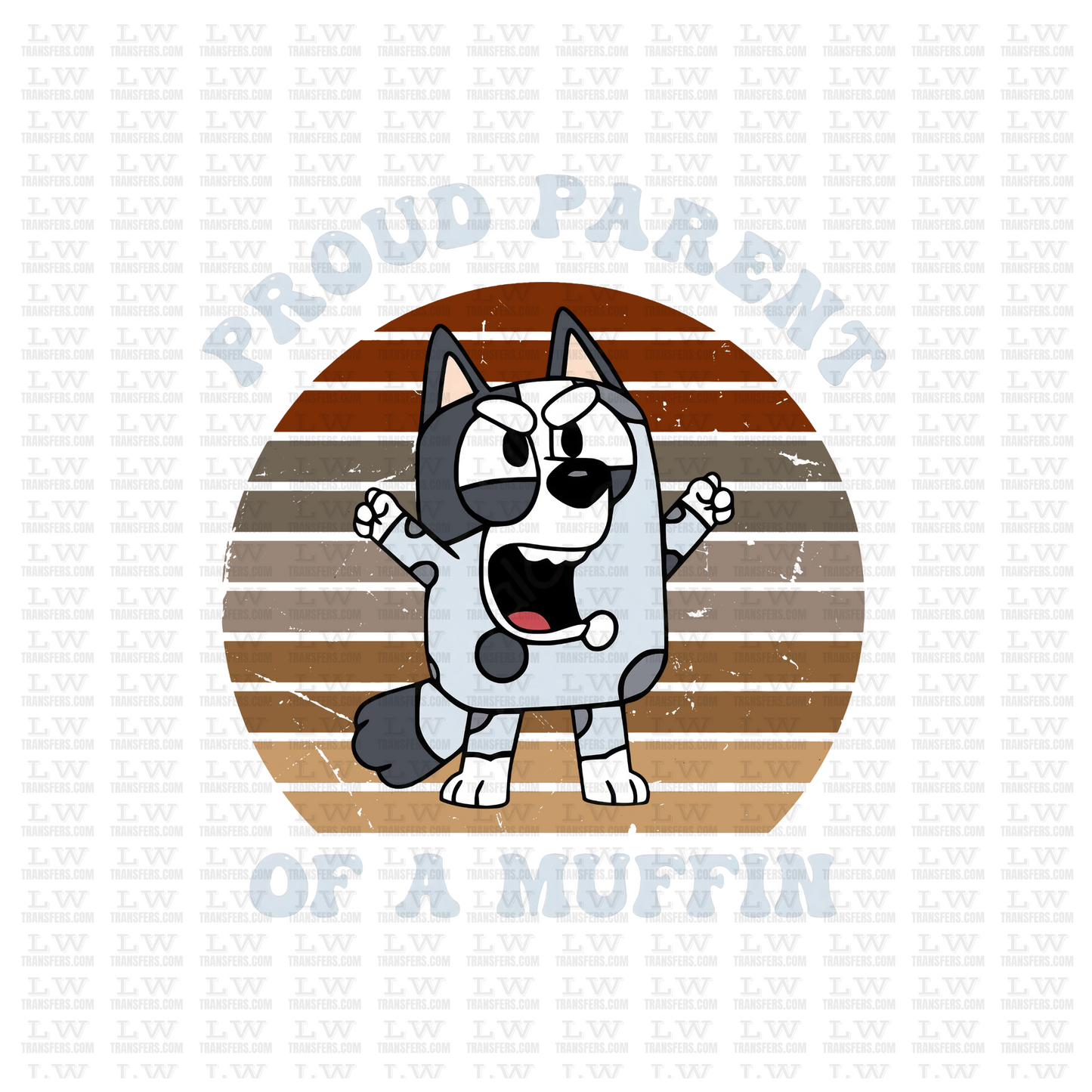PROUD PARENT OF A MUFFIN DTF Transfer, BLU-01