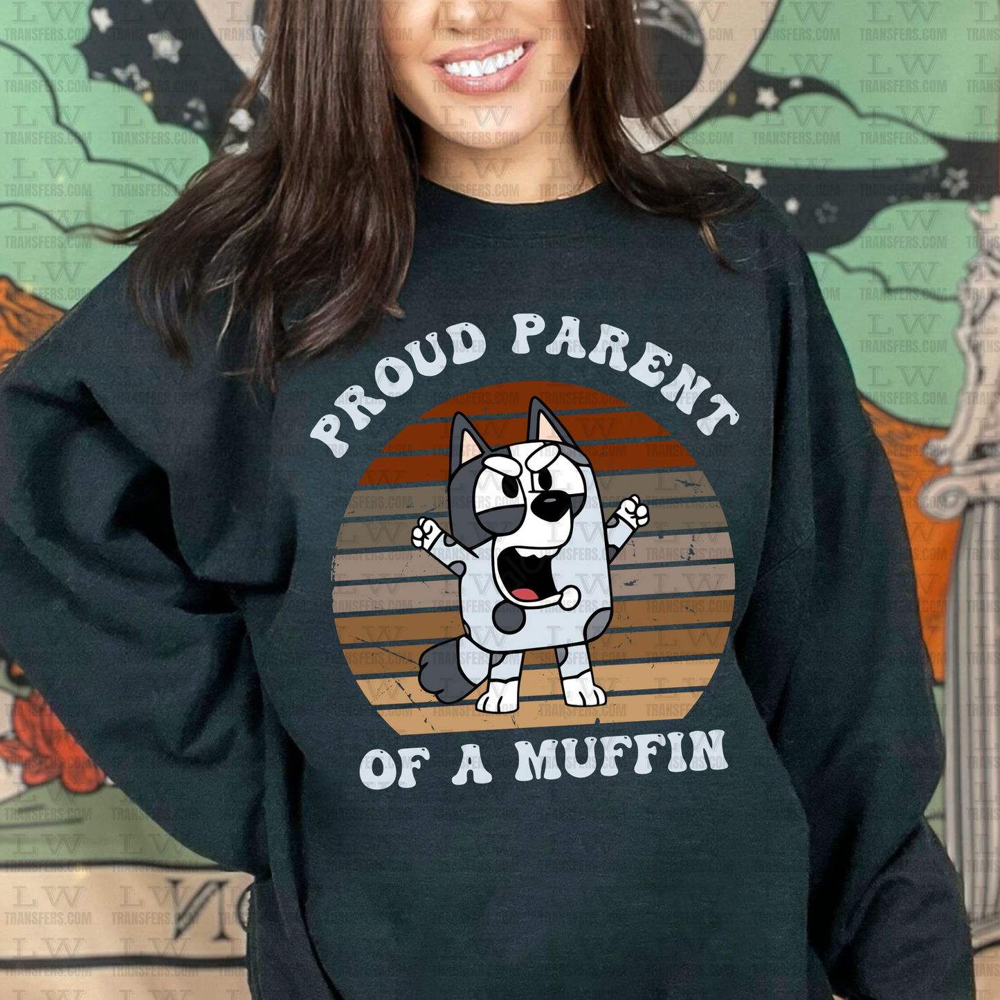 PROUD PARENT OF A MUFFIN DTF Transfer, BLU-01