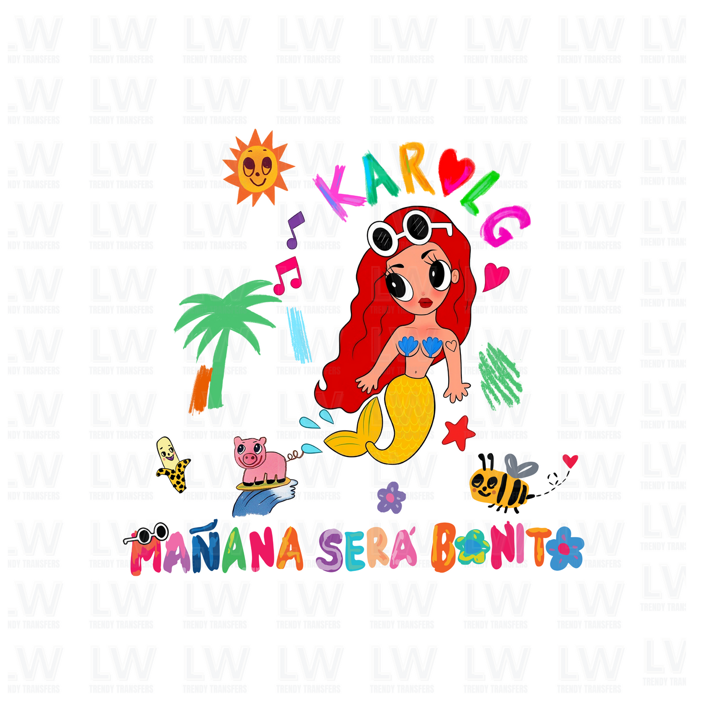Mermaid Karol G DTF TRANSFER #29