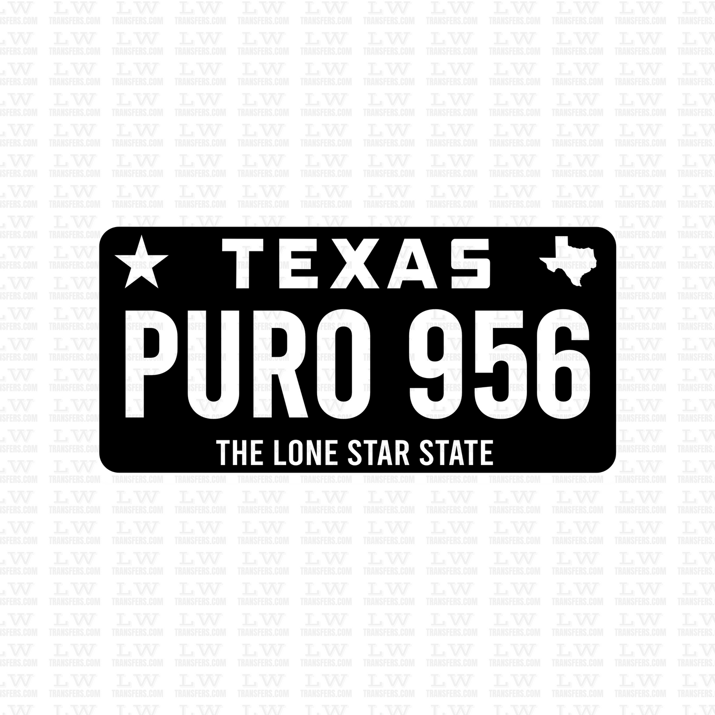 PURO 956 TEXAS LICENSE PLATE DTF Transfer - E57