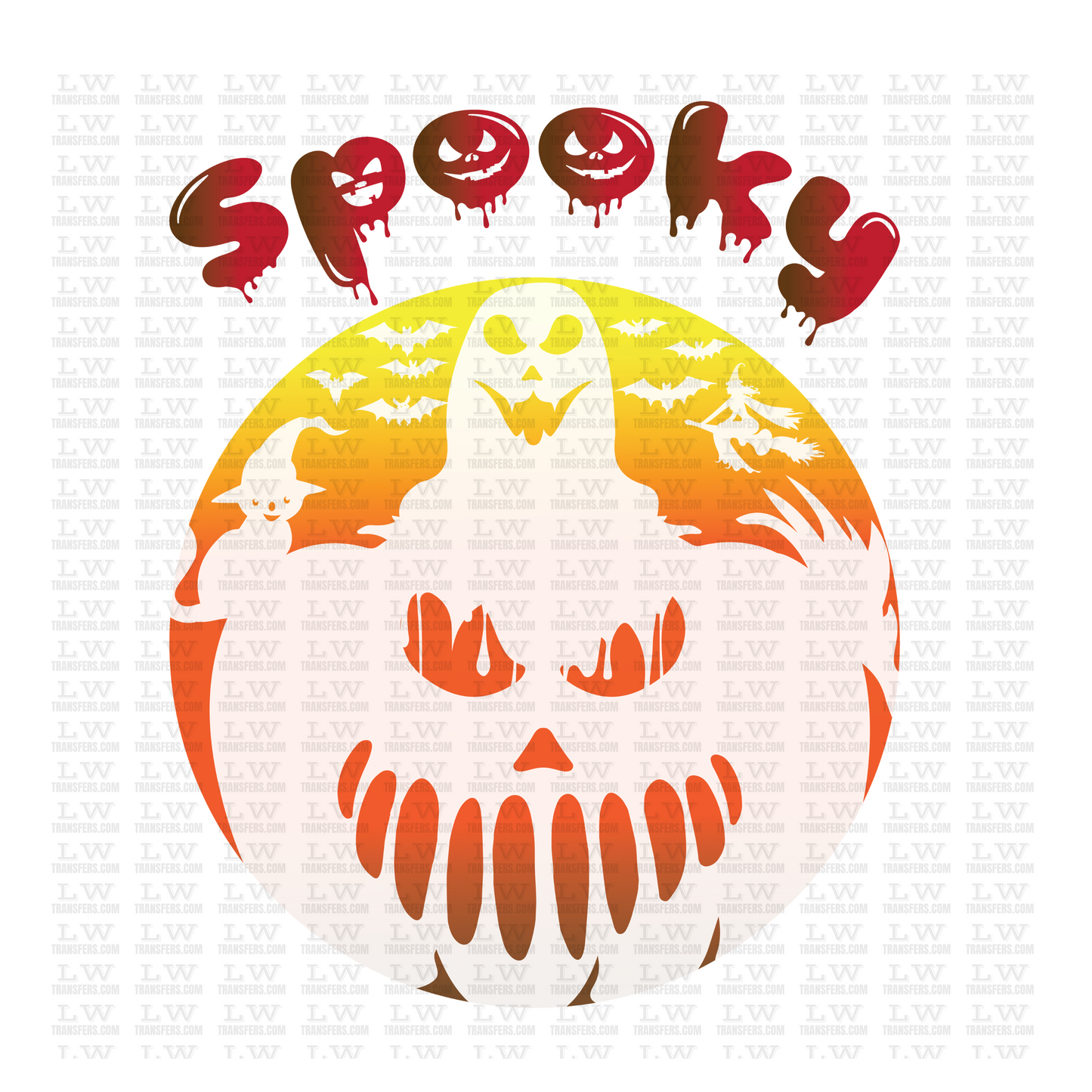 SPOOKY HALLOWEEN PUMKIN DTF Transfer