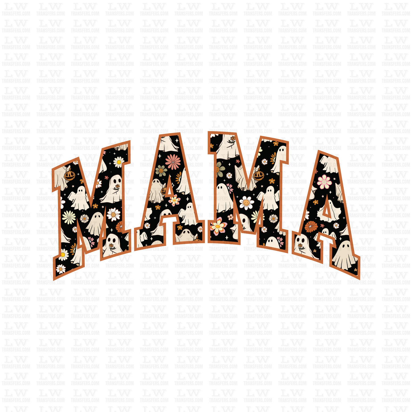 SPOOKY MAMA HALLOWEEN VARSITY LETTERS DTF Transfer #138