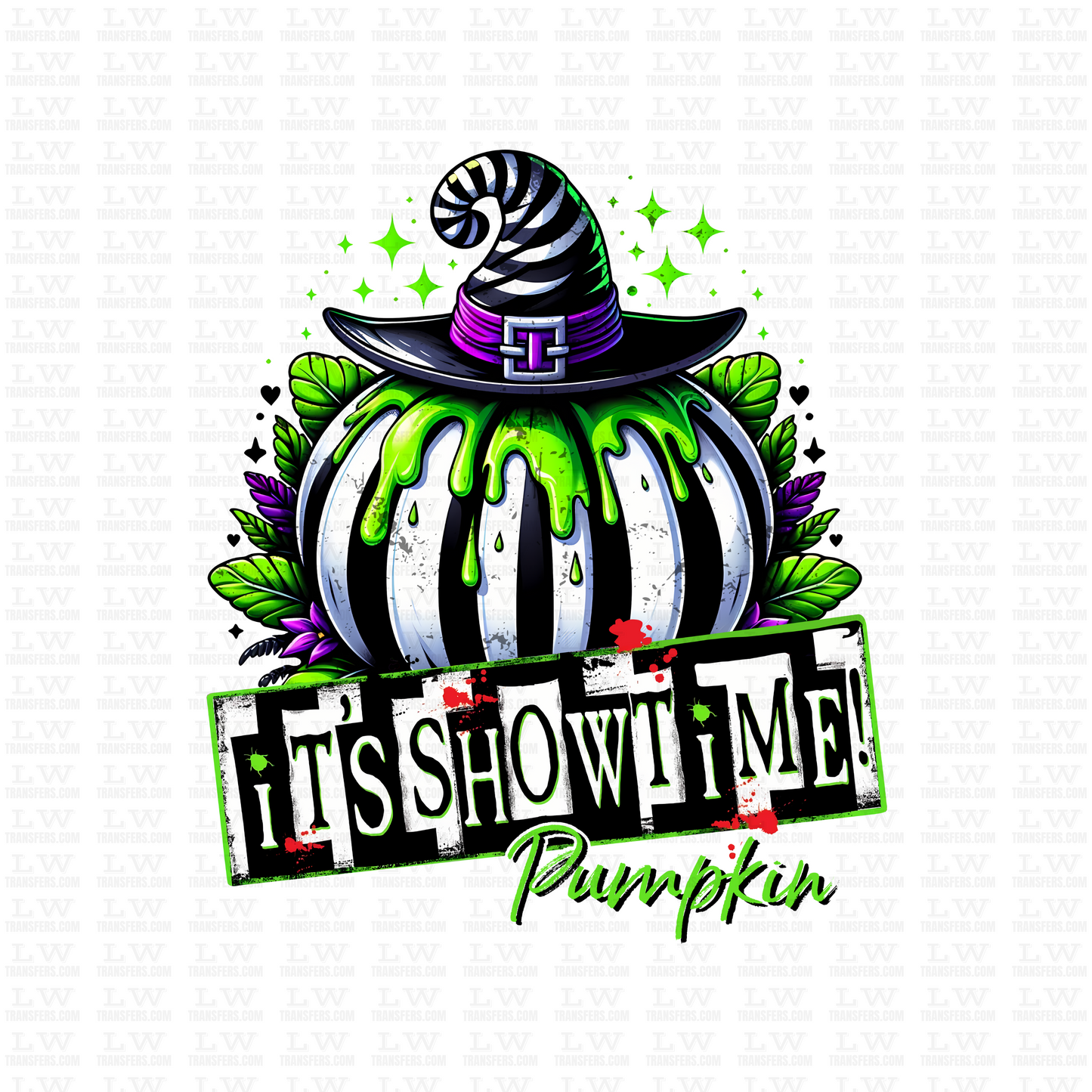IT'S SHOWTIME PUMKIN HALLOWEEN DTF TRANSFER #H155