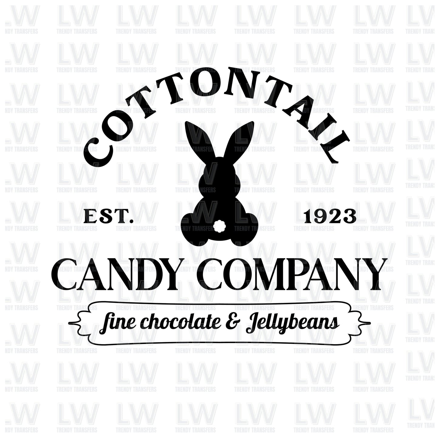 Black Cotton Tail DTF Transfer 2364