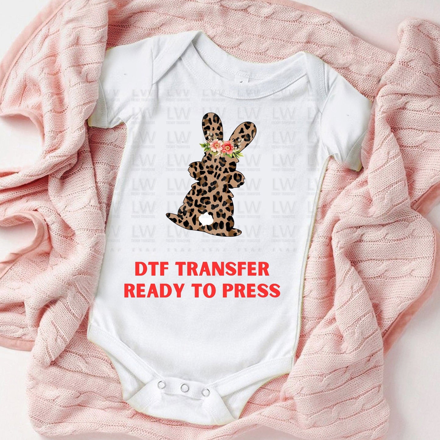 Leopard Easter Bunny DTF Transfer