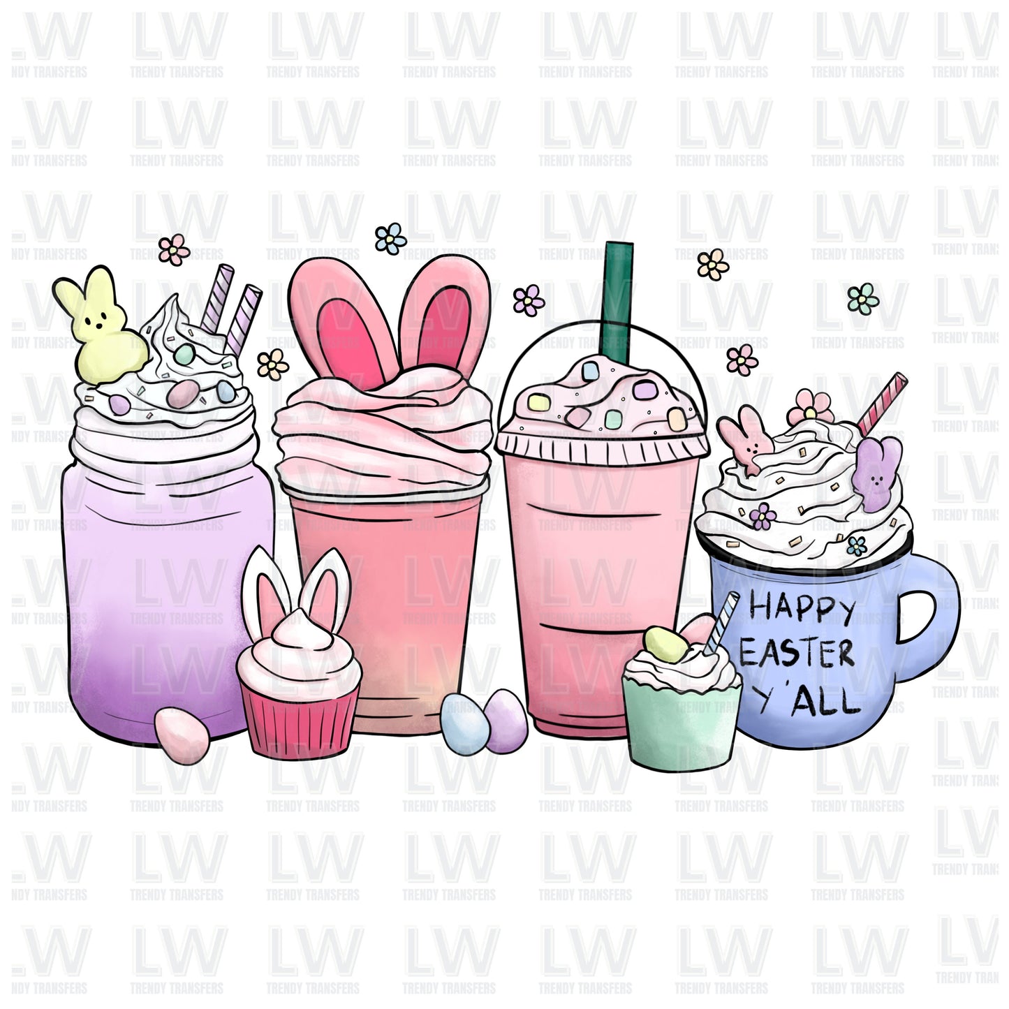 Easter Latte Dtf Transfer 2370