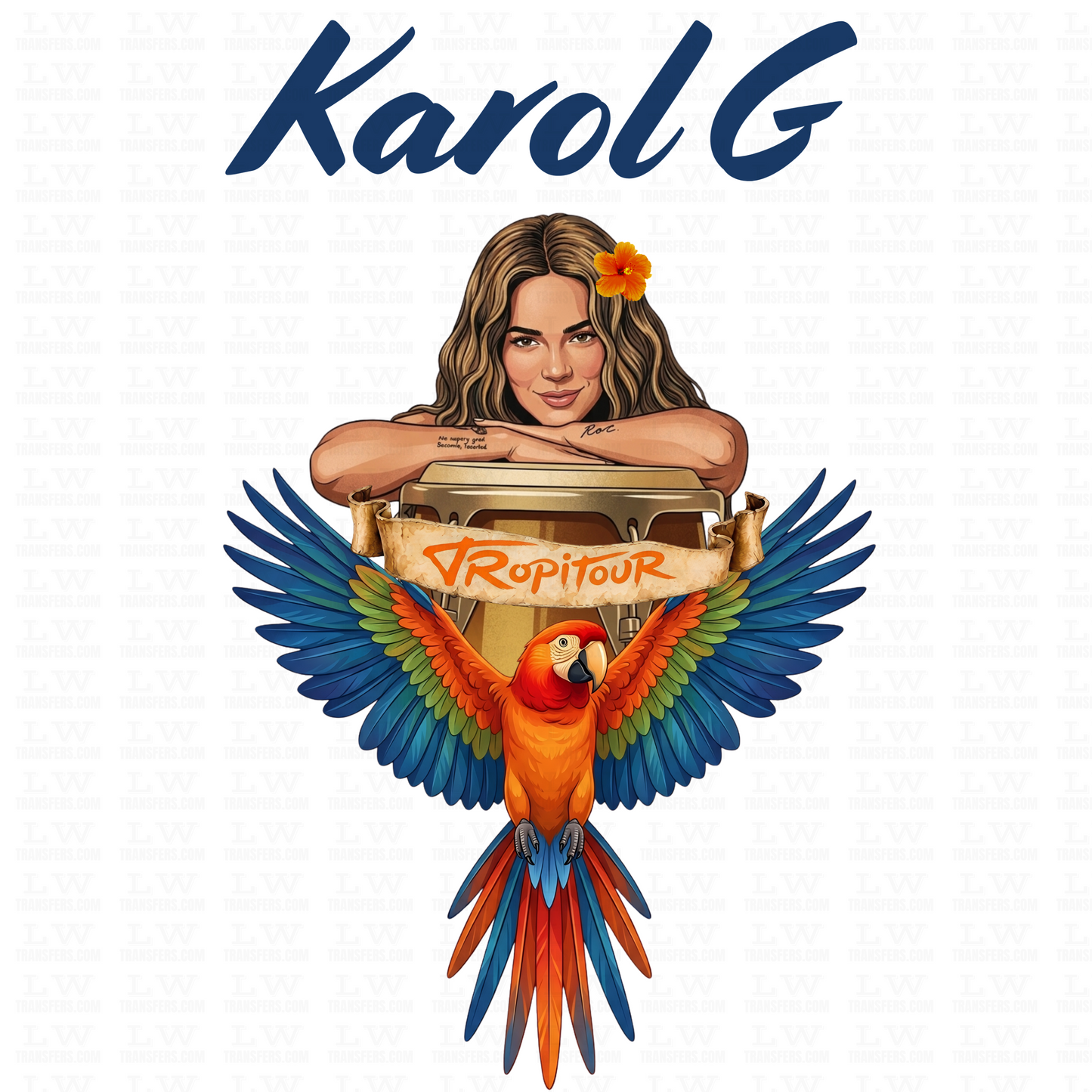 TROPICOQUETA Karol G  DTF TRANSFER, ESP#101