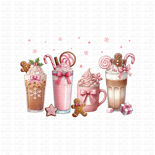 CHRISTMAS PINK COQUETTE  DTF TRANSFER #CH102