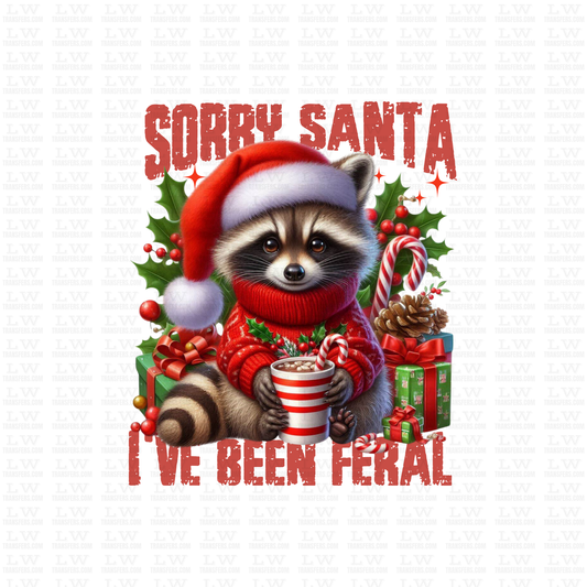 SORRY SANTA I'VE BEEN FERAL CHRISTMAS DTF TRANSFER #CH110
