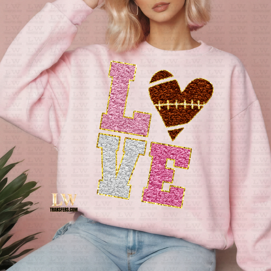 LOVE SPARKLY FAUX SEQUINS DTF TRANSFER #SB- 11