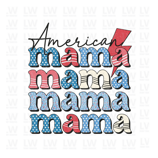 AMERICAN MAMA 4TH OF JULY DTF Transfer