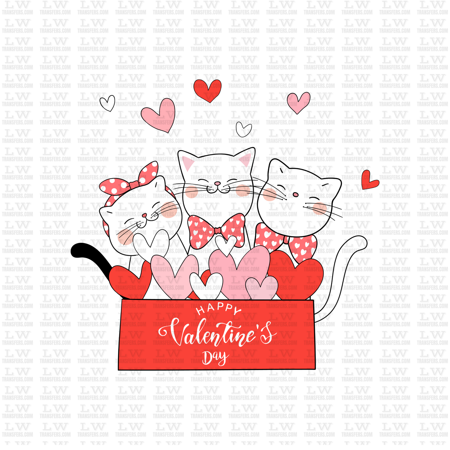 HAPPY VALENTINE'S DAY KITTENS DTF TRANSFER #VD12