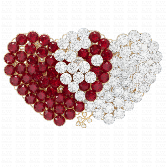 Valentine Hearts Rhinestone, Valentine’s Day DTF Transfer,  VD-185