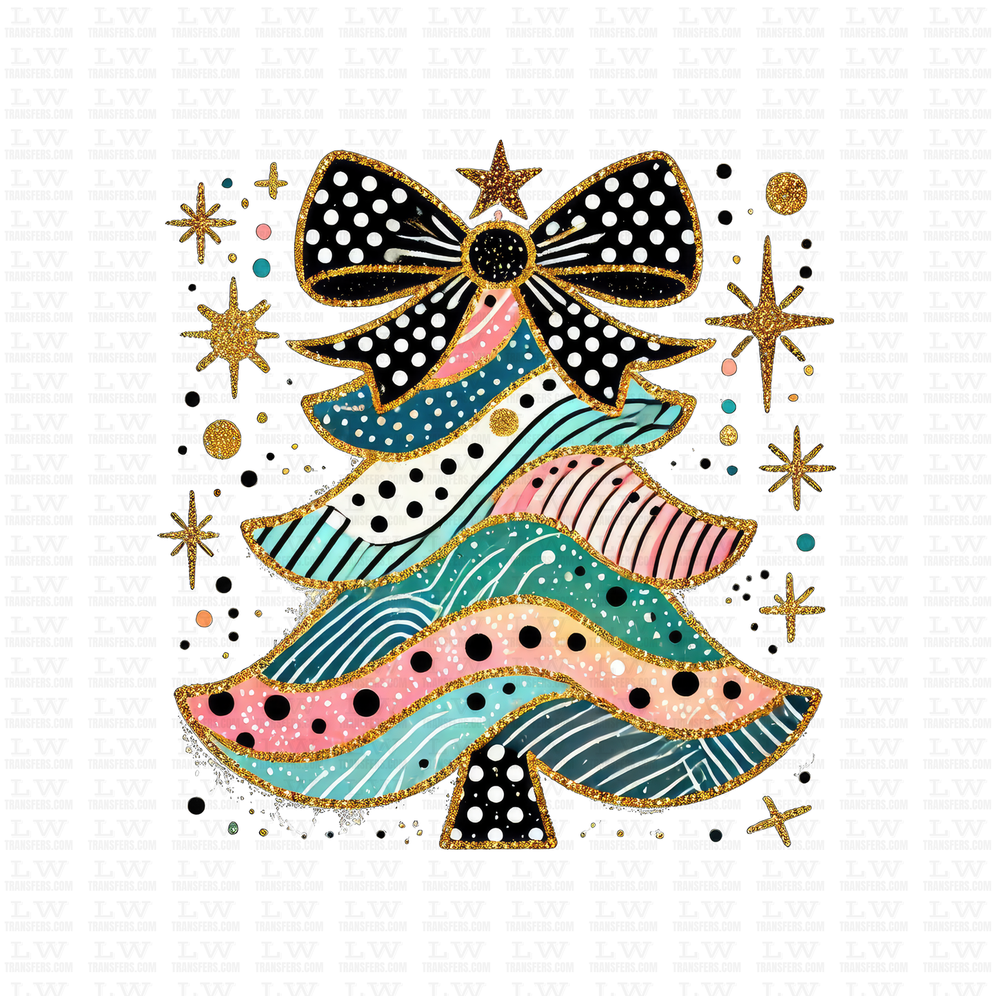 COLORFUL CHRISTMAS TREE DTF TRANSFER #CH193