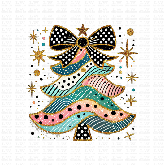 COLORFUL CHRISTMAS TREE DTF TRANSFER #CH193