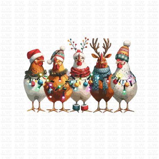 CHRISTMAS CHICKENS DTF TRANSFER #CH194