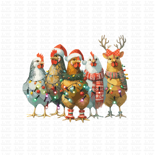 CHRISTMAS CHICKENS DTF TRANSFER #CH195