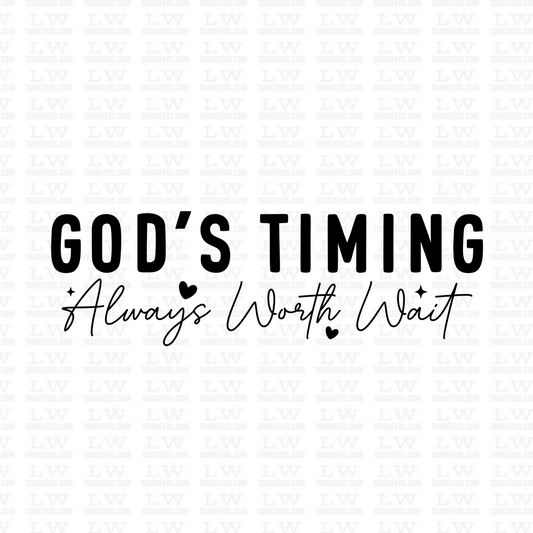 GOD'S TIMING ALWAYS WORTH WAIT - DTF TRANSFER #INSP-19