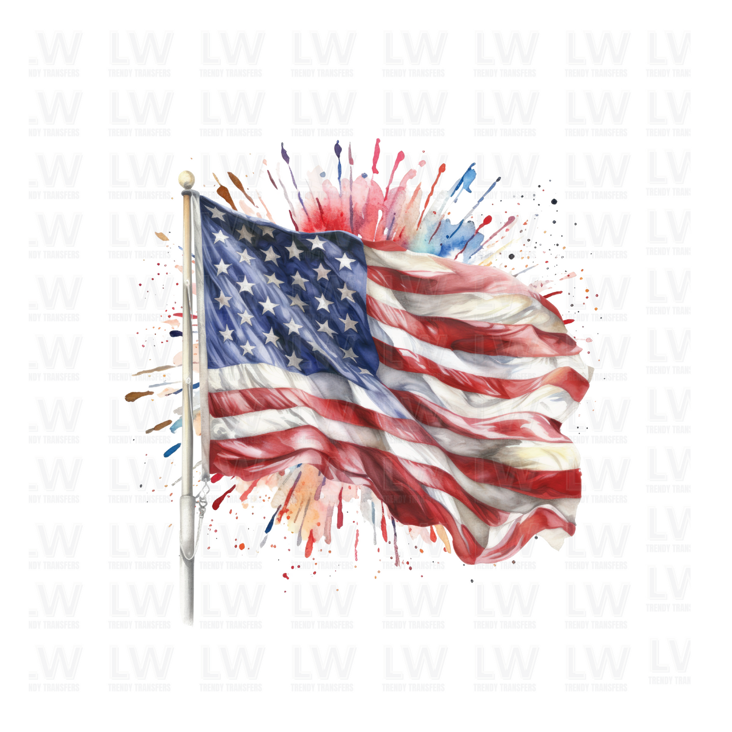 AMERICAN FLAG -  4TH OF JULY DTF Transfer