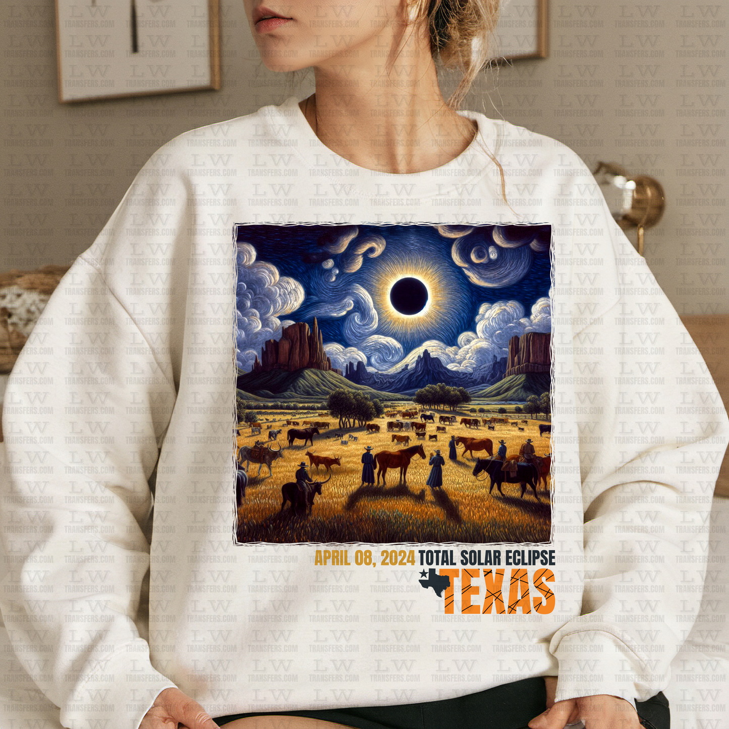 TEXAS TOTAL SOLAR ECLIPSE 2024 DTF TRANSFER - SE-01