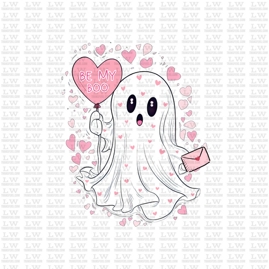 CUTE GHOST /  BE MY BOO VALENTINE'S DAY DTF TRANSFER #VD36