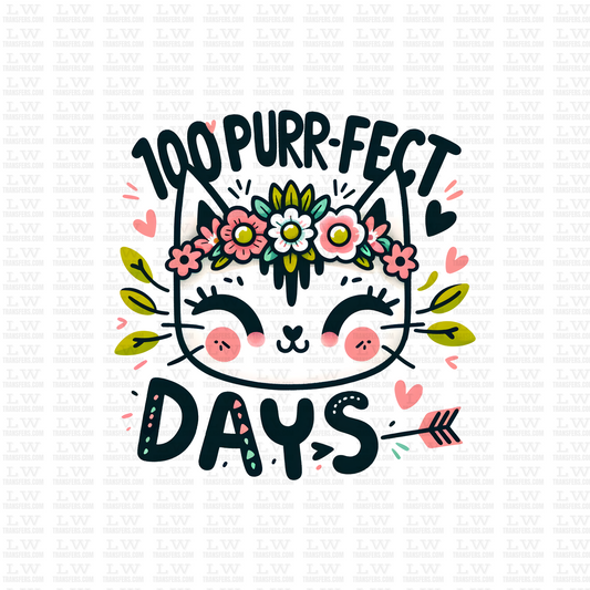 100 PURR-FECT DAYS DTF Transfer - 100DOFS-43