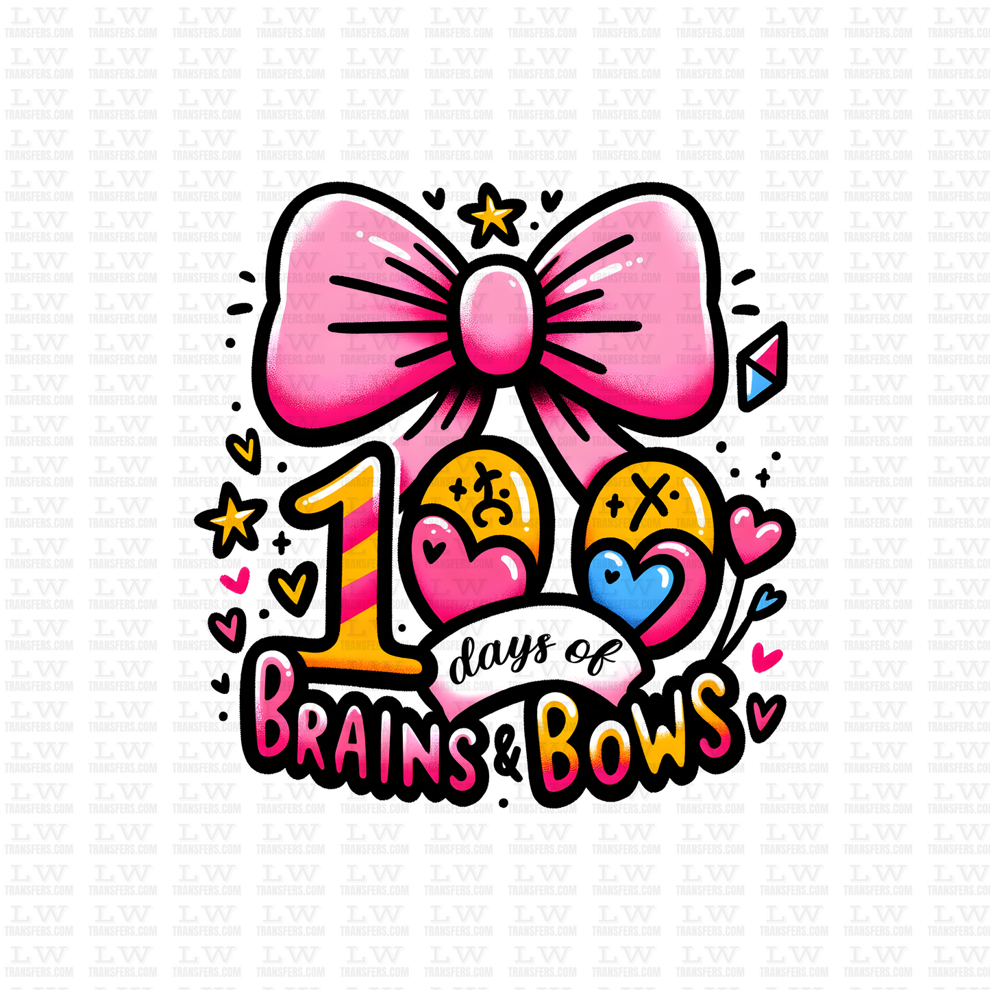 100 DAYS OF BRAINS AND BOWS DTF Transfer - 100DOFS-48