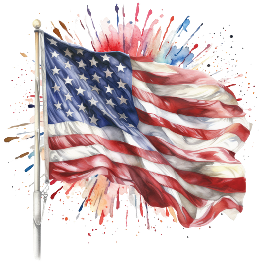 AMERICAN FLAG 4TH OF JULY DTF TRANSFER - 4TH23