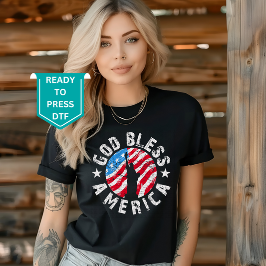 GOD BLESS AMERICA 4TH OF JULY DTF TRANSFER - 4TH30