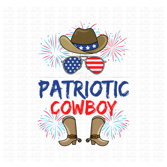 4TH OF JULY PATRIOTIC COWBOY DTF TRANSFER - 4TH48