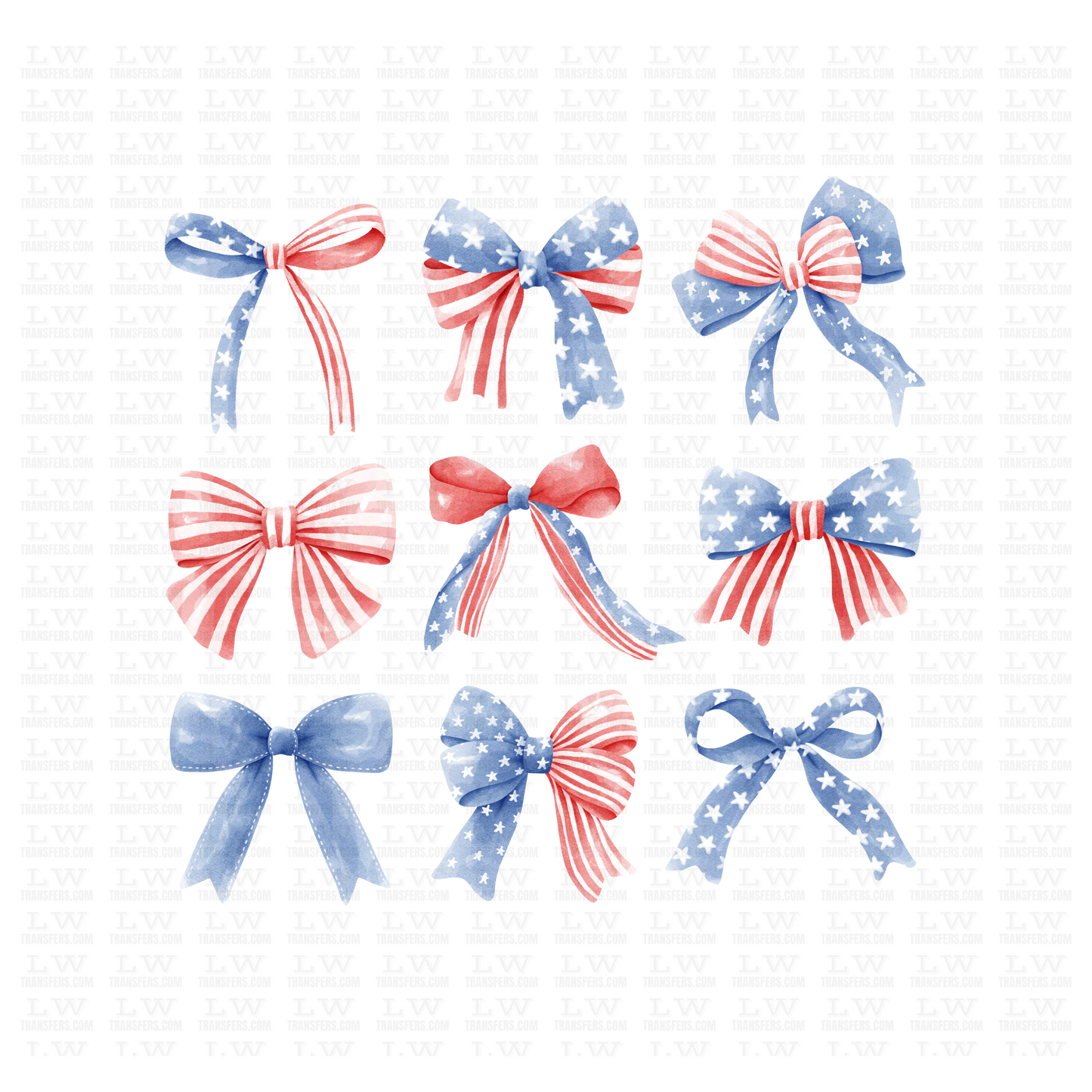 COQUETTE AMERICAN BOWS 4TH OF JULY DTF TRANSFER - 4TH58
