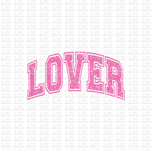 PINK LOVER FAUX GLITTER VALENTINE'S DAY DTF TRANSFER #VD4