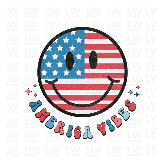 AMERICA VIBES 4TH OF JULY DTF Transfer