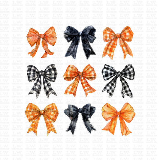 RETRO FALL COQUETTE BOW PUMPKIN HALLOWEEN DTF Transfer #80