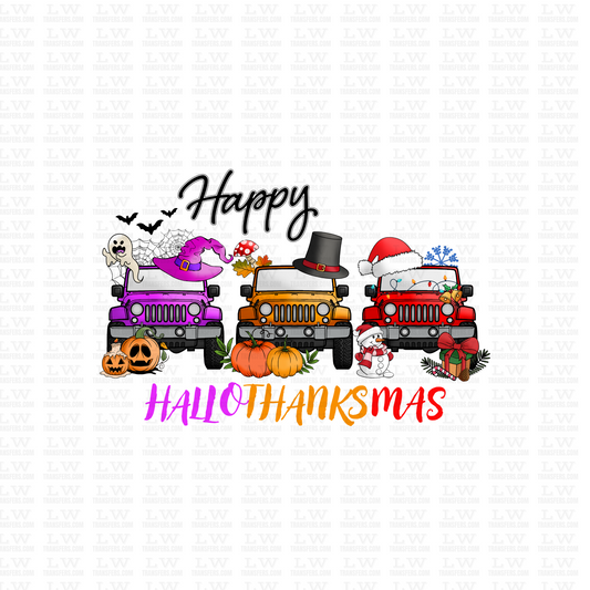 HAPPY HALLOTHANKSMAS CARS HALLOWEEN DTF Transfer #86