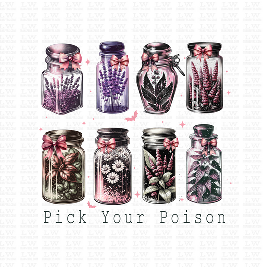PICK YOUR POISON HALLOWEEN DTF Transfer #95