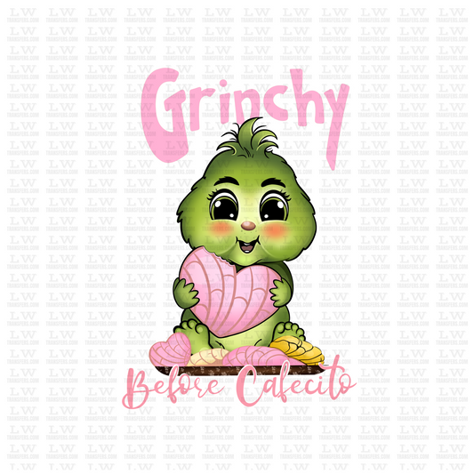 BABY GRINCHY BEFORE CAFECITO CHRISTMAS DTF TRANSFER #CH70