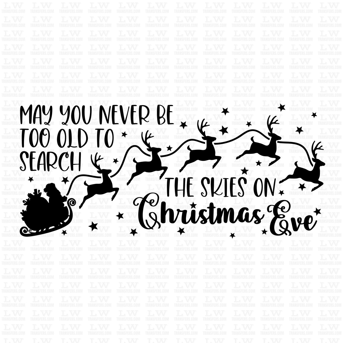 THE SKIES ON CHRISTMAS EVE, CHRISTMAS DTF TRANSFER #CH240