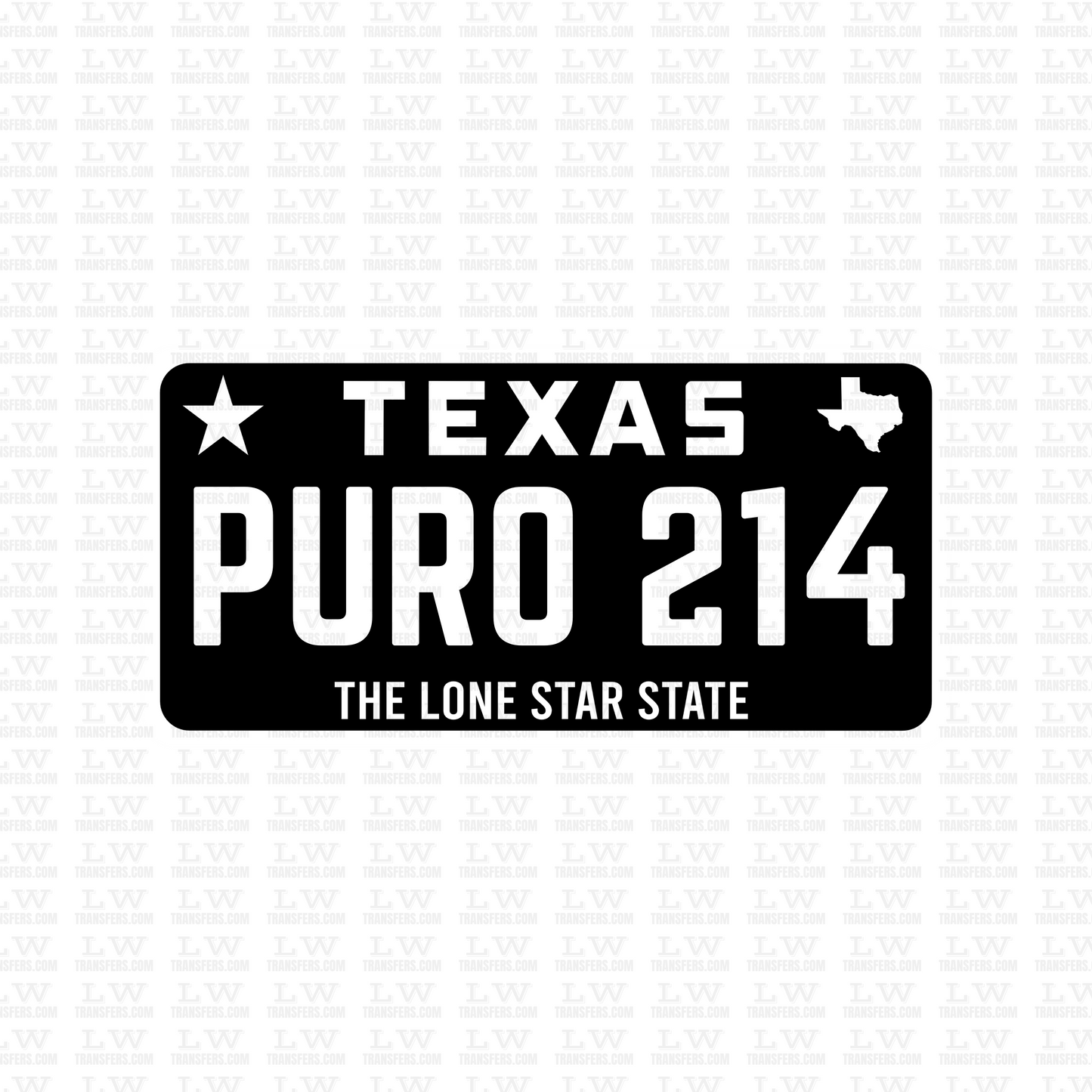 PURO 214 TEXAS LICENSE PLATE/ DALLAS AREA DTF Transfer - E62