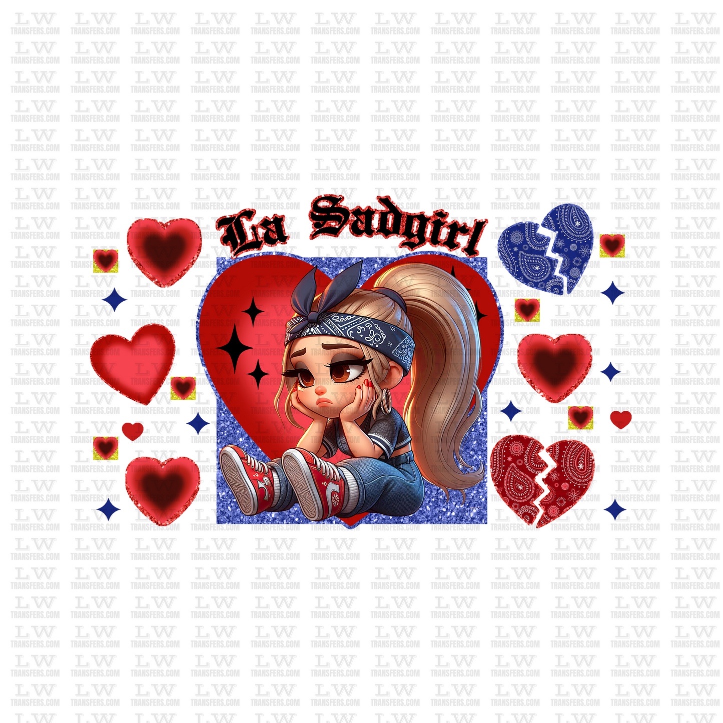 LA SAD GIRL  / VALENTINE'S DAY DTF TRANSFER #SP50