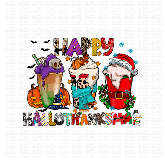 HAPPY HALLOTHANKSMAS LATTE DTF Transfer
