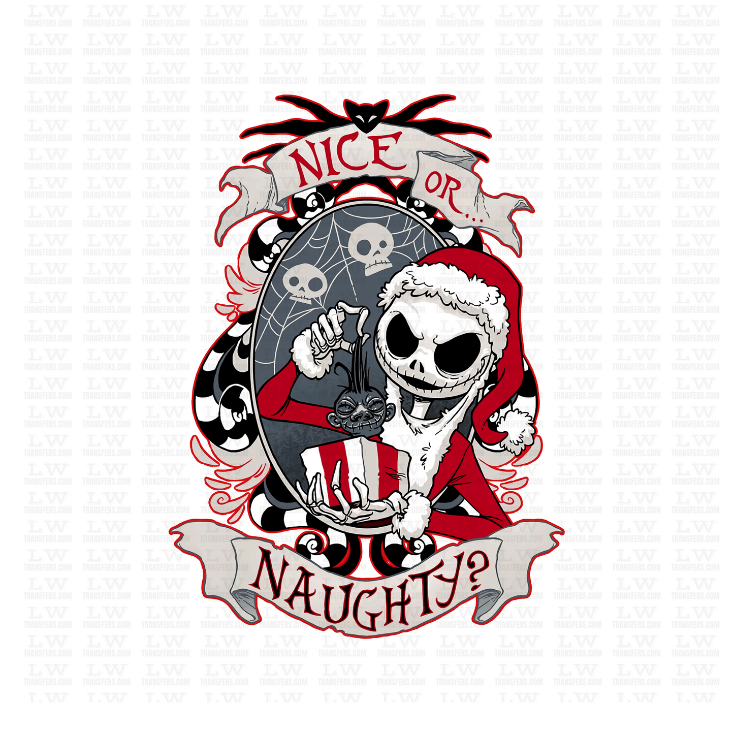 NICE OR NAUGHTY HALLOWEEN DTF TRANSFER #H57