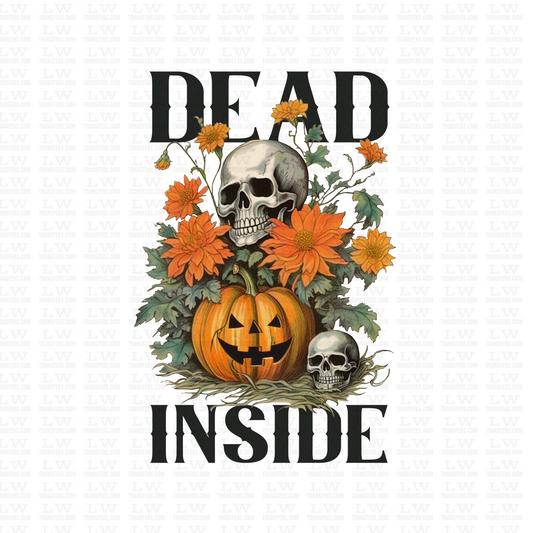 DEAD INSIDE SKULL HALLOWEEN DTF Transfer #134