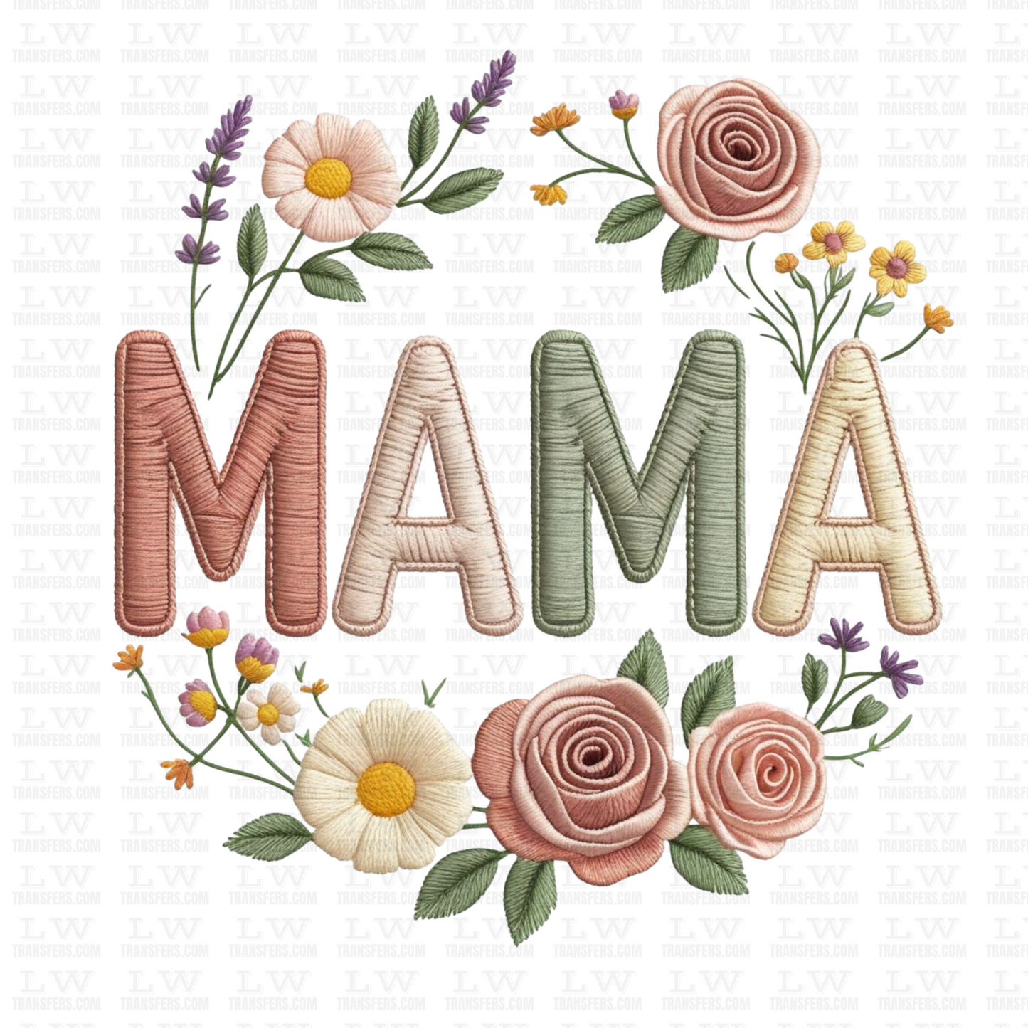 FAUX EMBROIDERY MAMA DTF TRANSFER #MD29